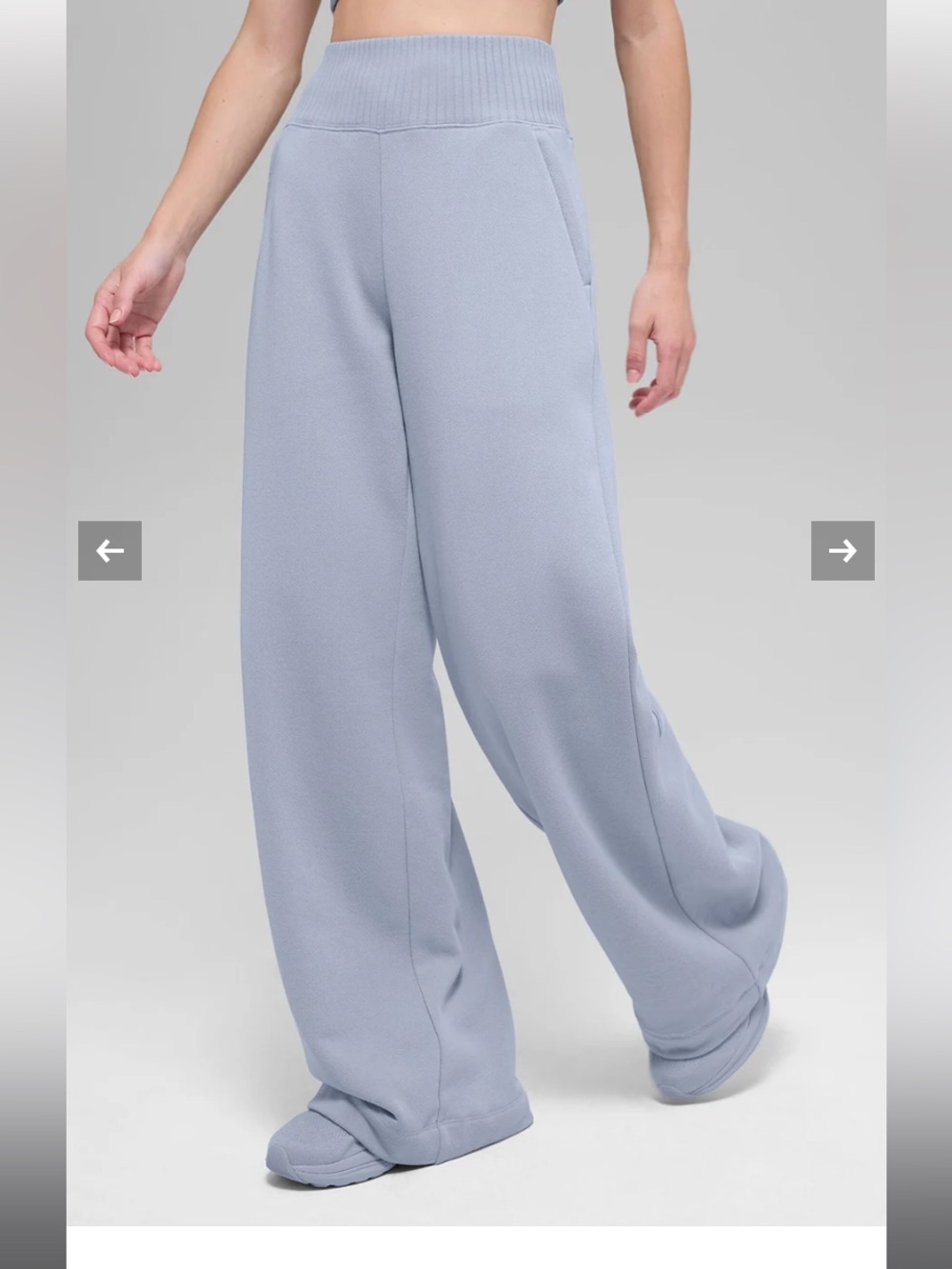 Alo Serenity Wide Leg Sweatpant Winter Frost Blue Medium